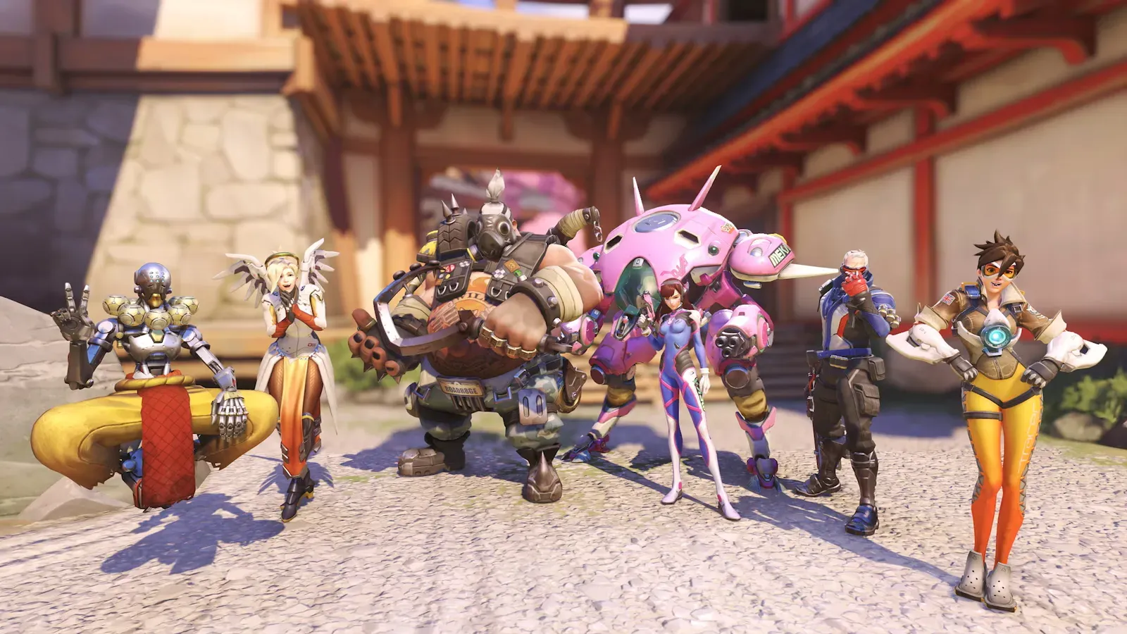 Un gruppo di eroi di Overwatch 2.